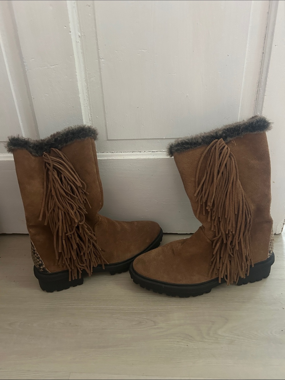 Sam Edelman Women’s Fringe Winter Boots in Brown
